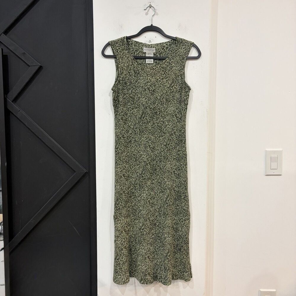 White Stag Green Animal Print Sleeveless Dress Size 18  Plus Y2K Leopard Tank